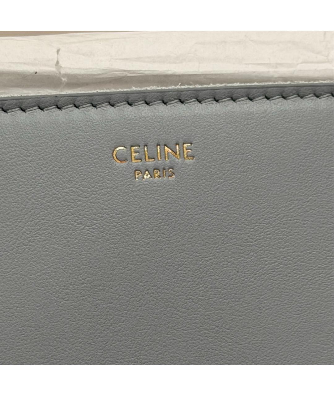 CELINE Серая кожаная сумка тоут, фото 4