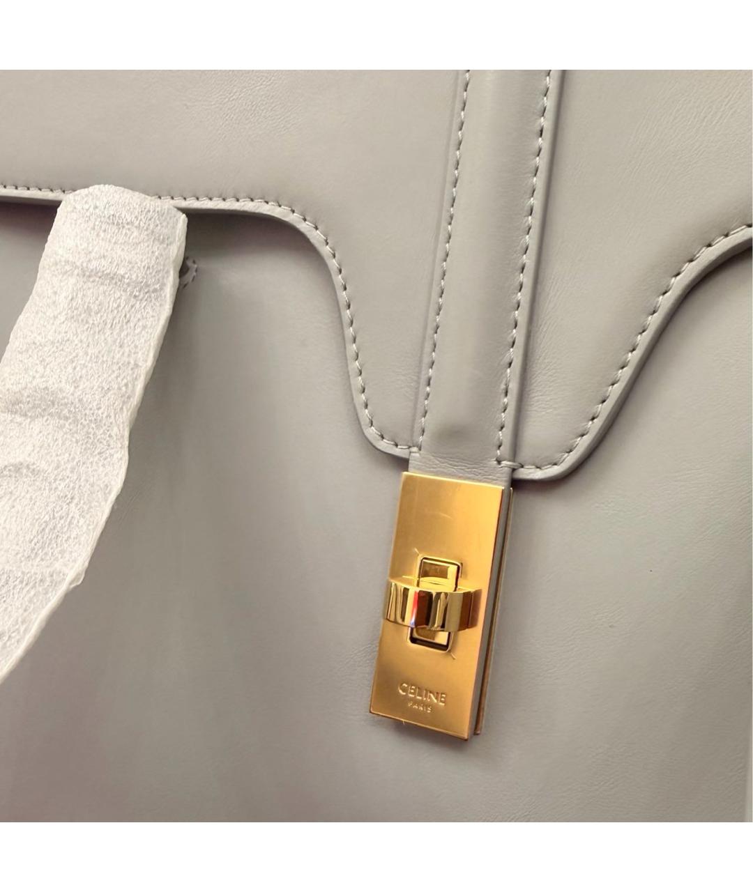 CELINE Серая кожаная сумка тоут, фото 5