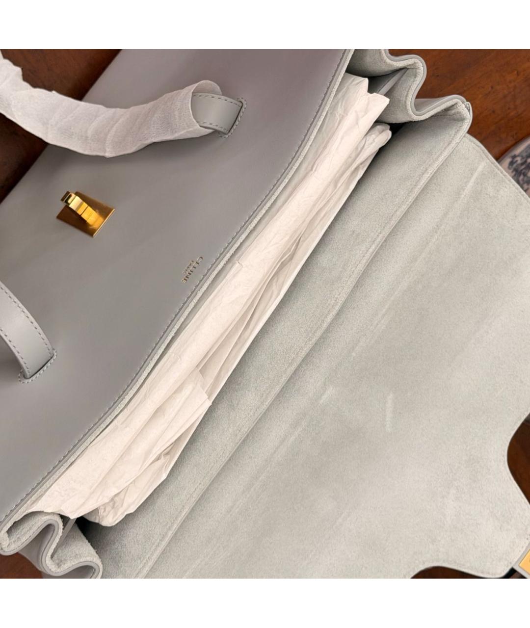 CELINE Серая кожаная сумка тоут, фото 3