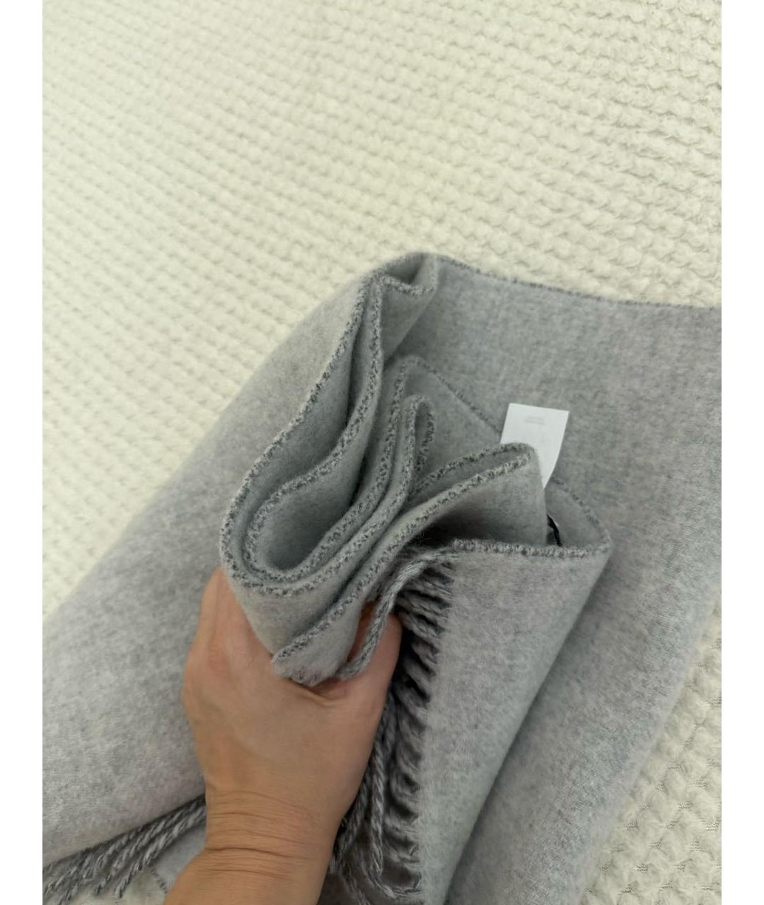 JACQUEMUS Серый шерстяной шарф, фото 4