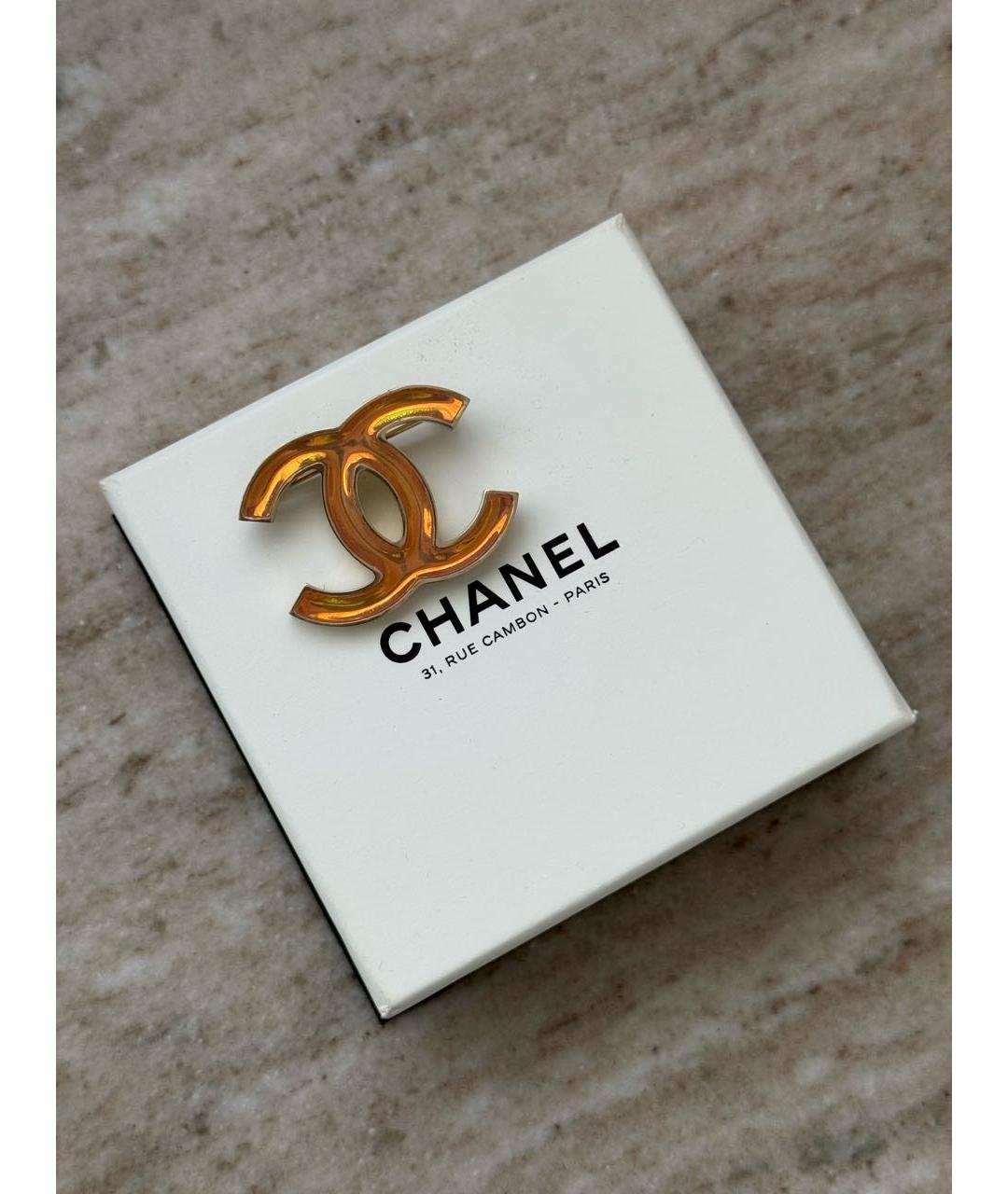 CHANEL Золотая металлическая булавка / брошь, фото 2