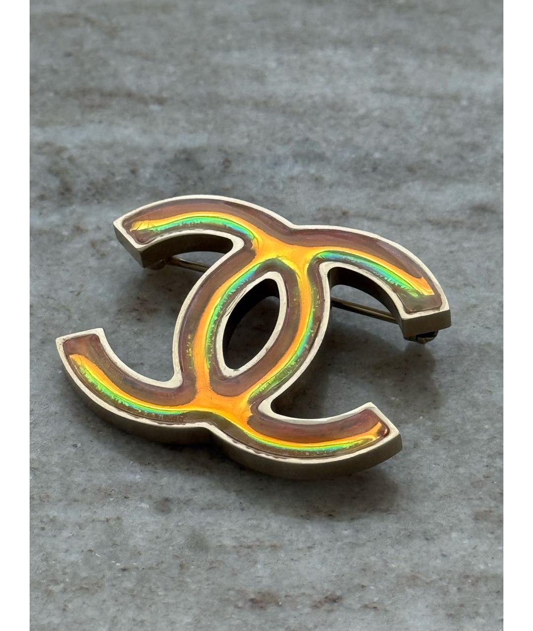 CHANEL Золотая металлическая булавка / брошь, фото 4