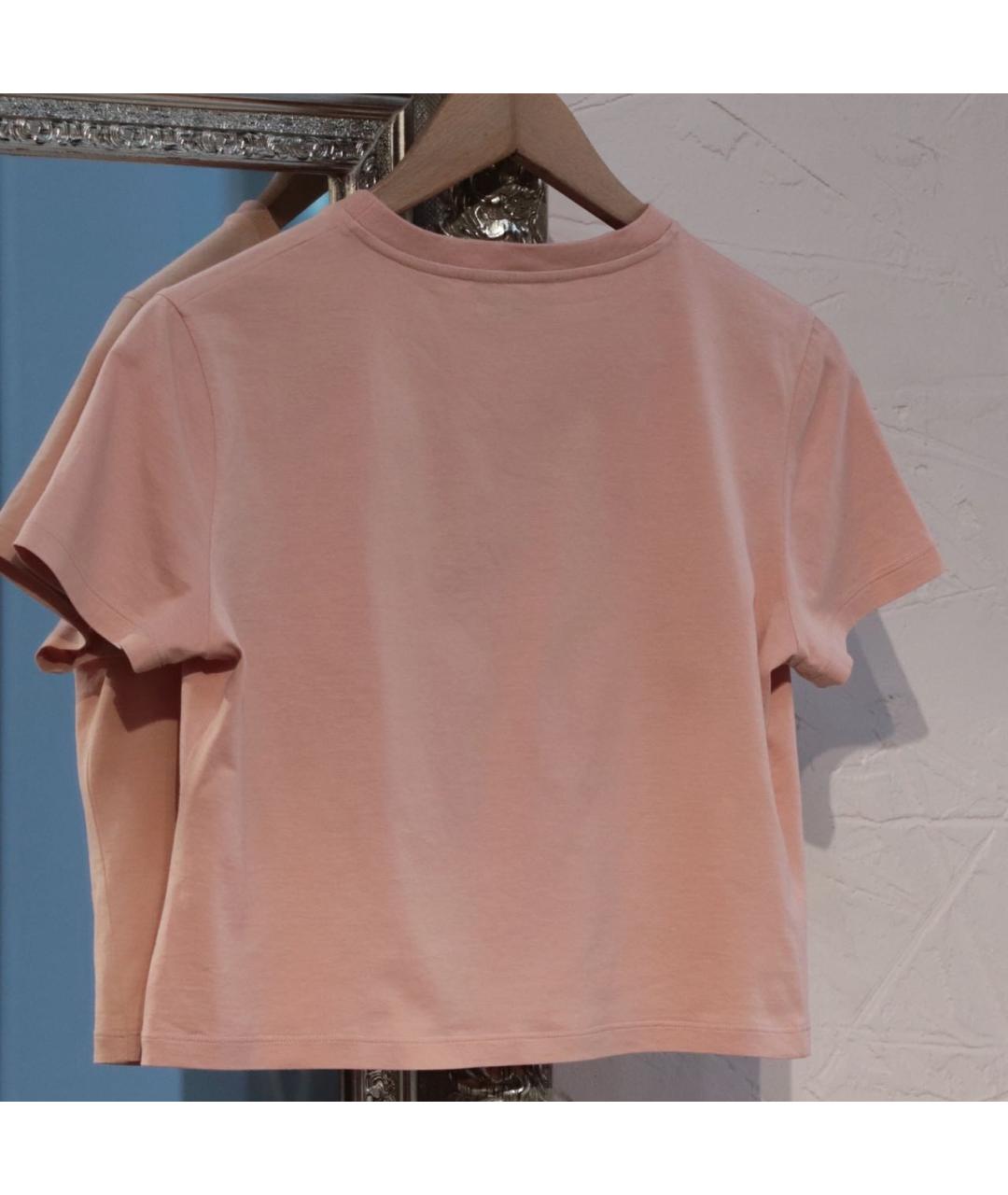 MIU MIU Розовая хлопковая футболка, фото 3