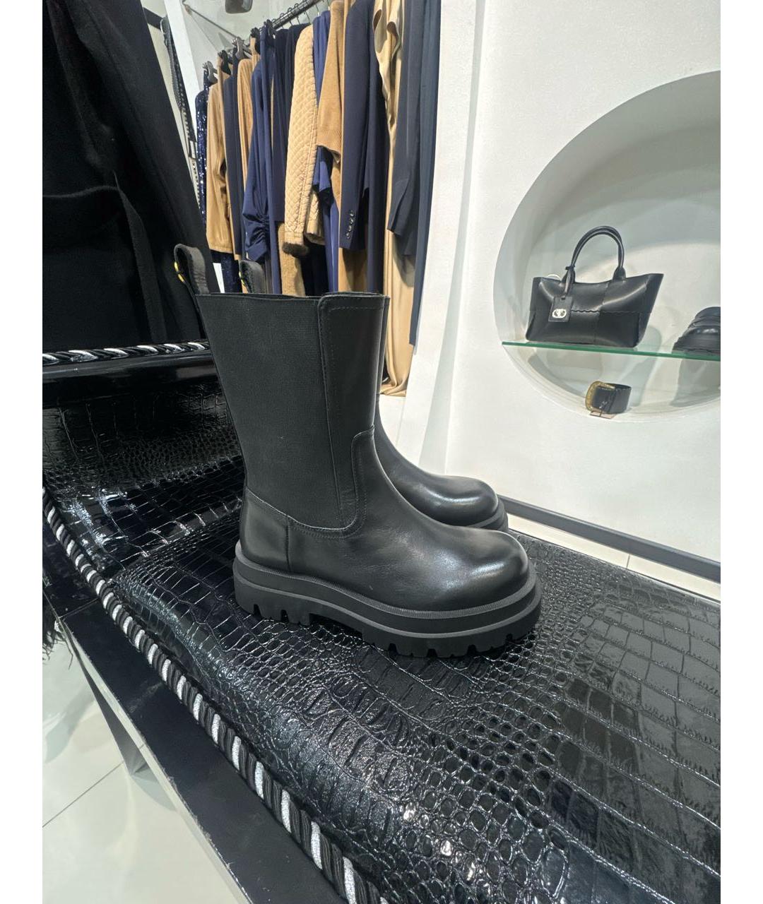 TWIN-SET Черные кожаные ботинки, фото 9