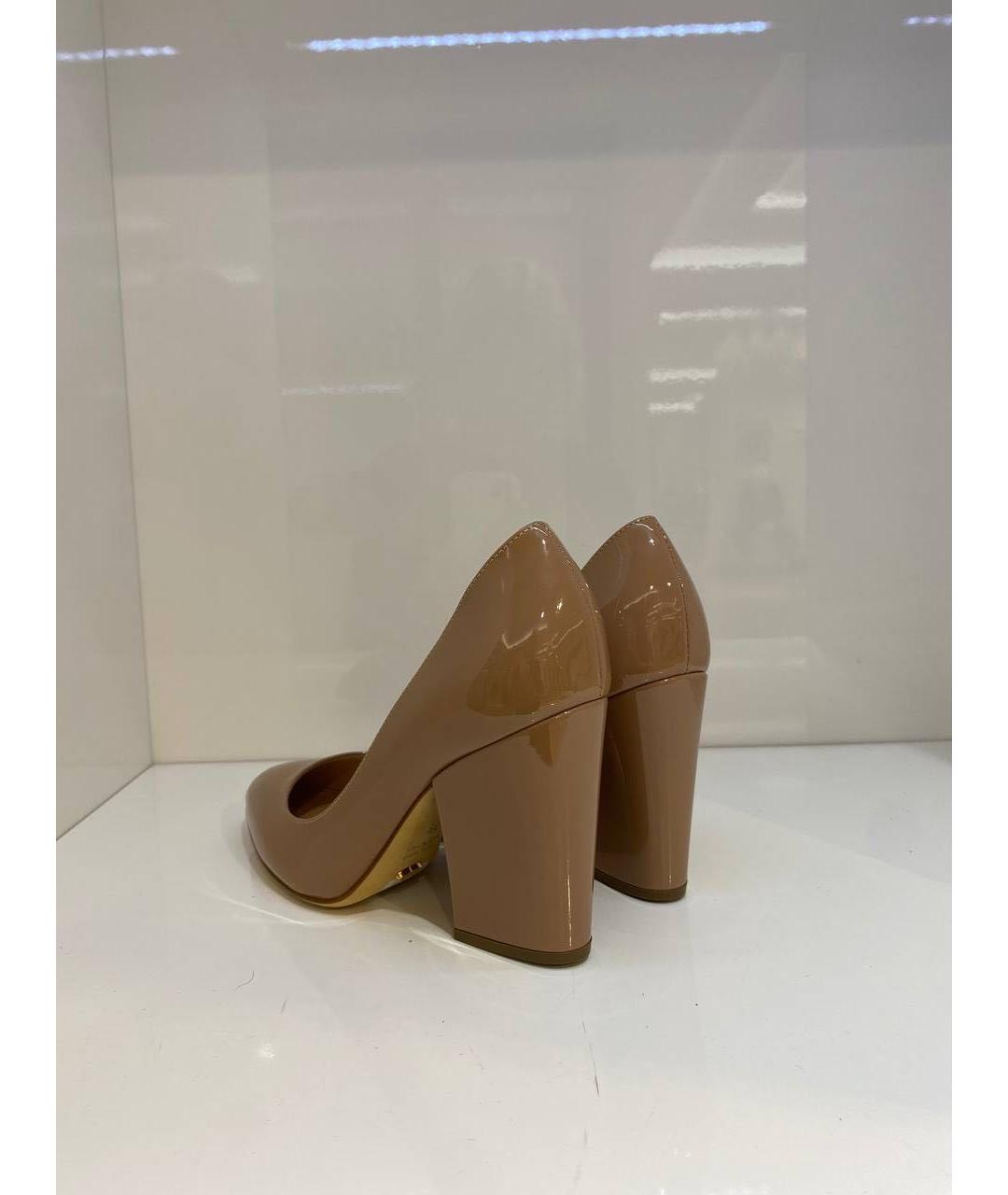 SERGIO ROSSI Бежевые туфли из лакированной кожи, фото 3