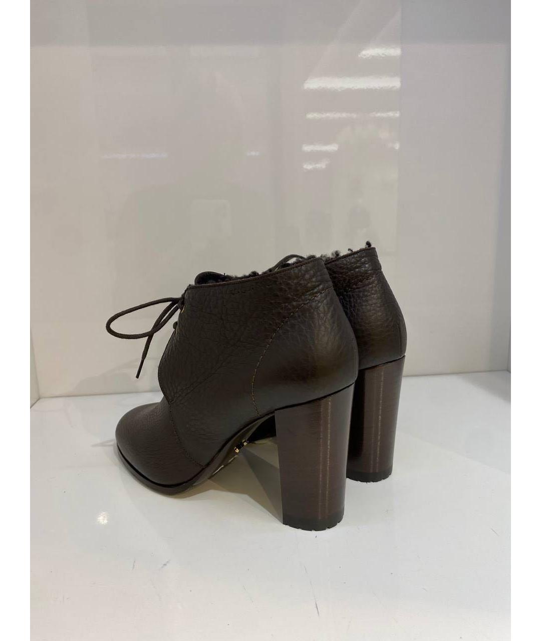 SERGIO ROSSI Коричневые кожаные ботинки, фото 3