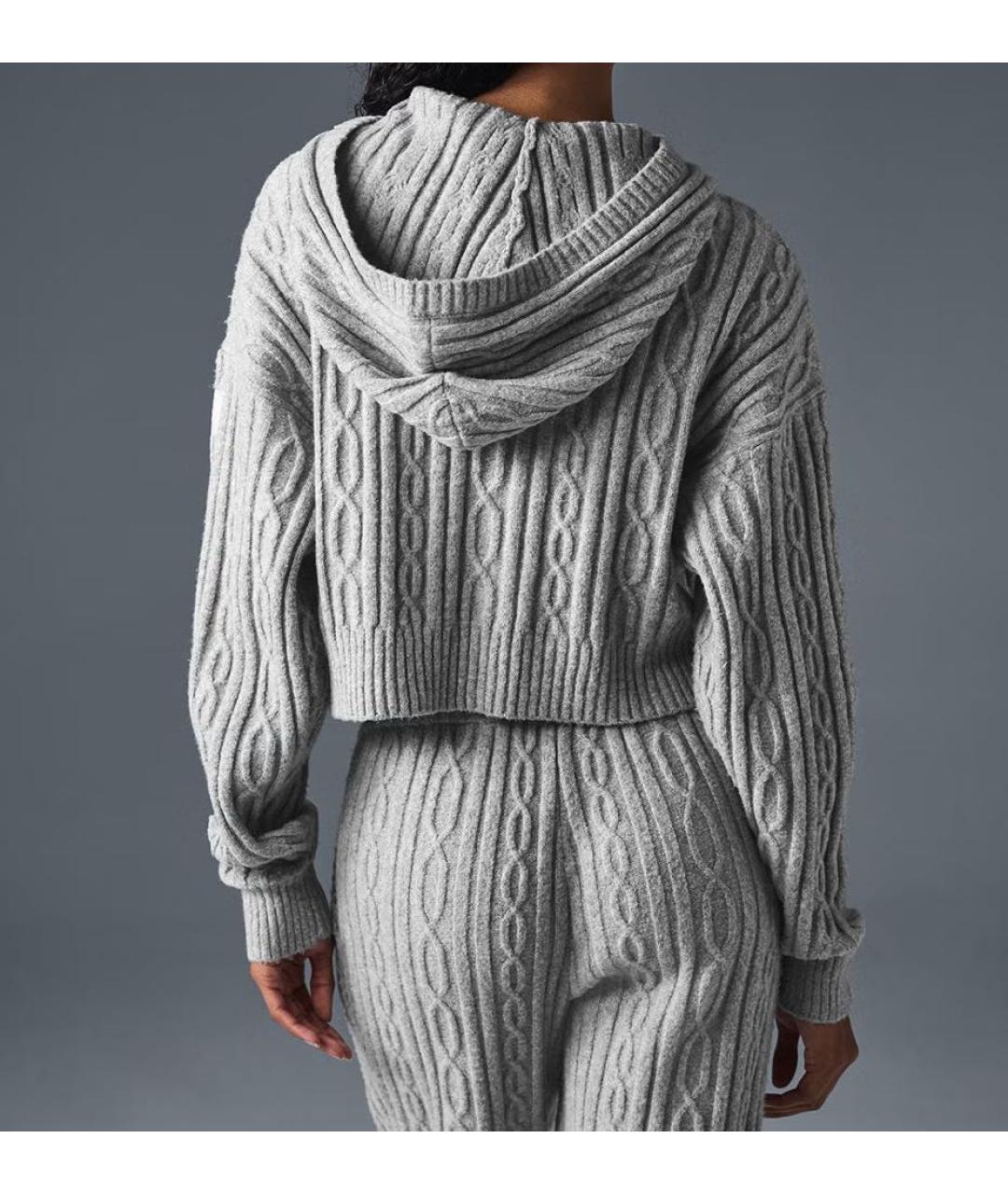 ALO YOGA Серый хлопковый джемпер / свитер, фото 2