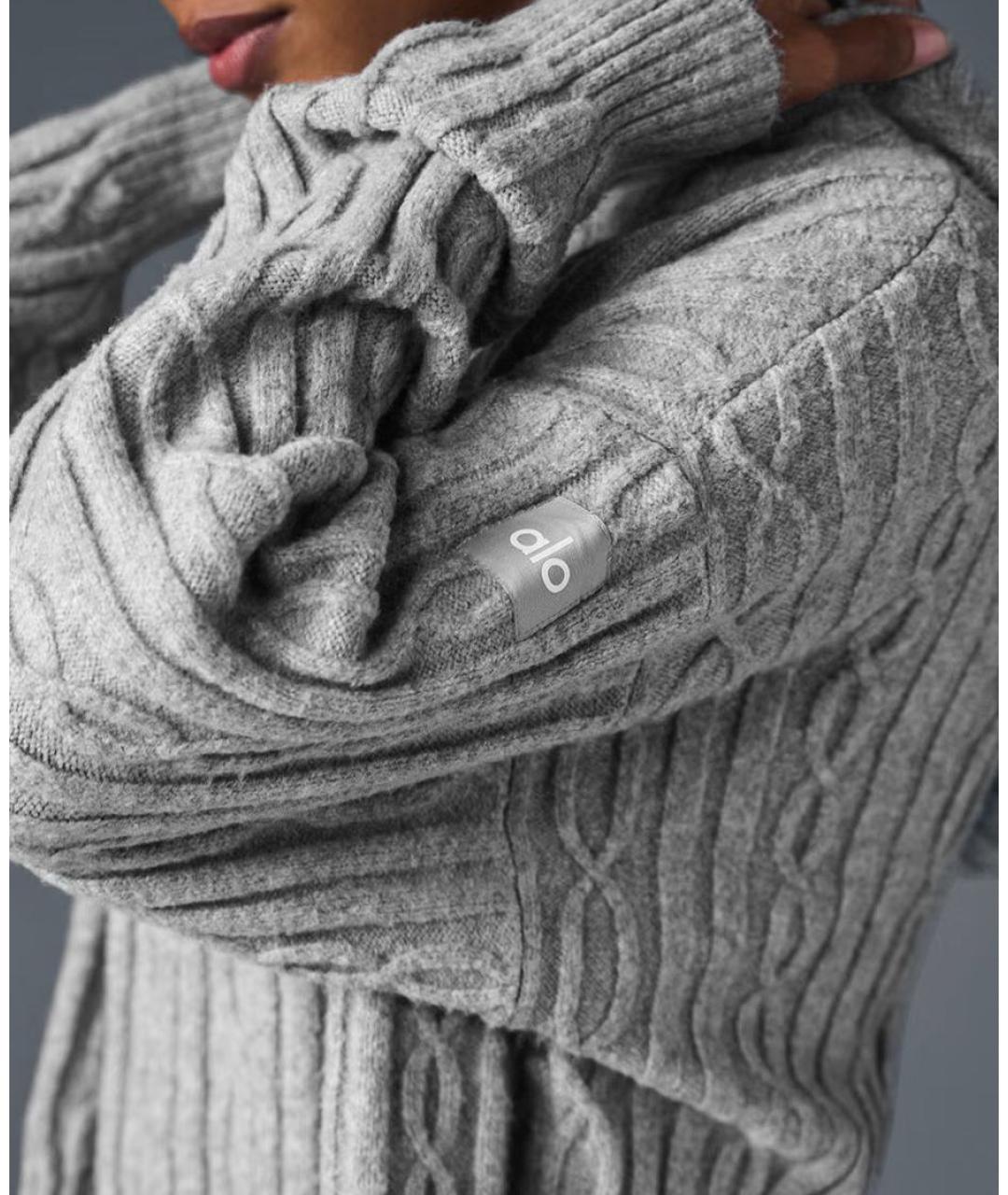 ALO YOGA Серый хлопковый джемпер / свитер, фото 3