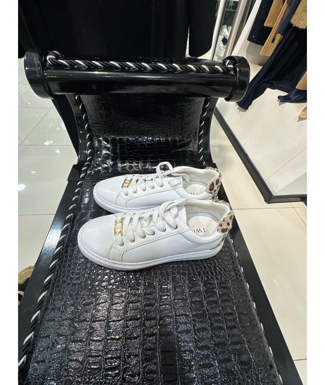 TWIN-SET Белые кожаные кеды, фото 7