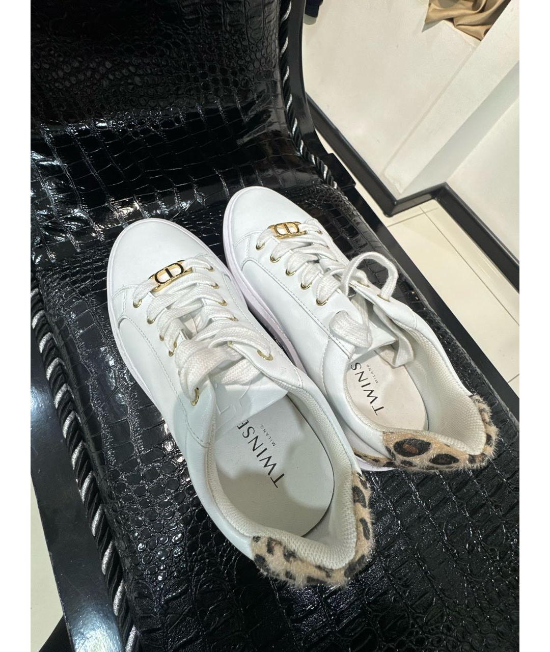 TWIN-SET Белые кожаные кеды, фото 6