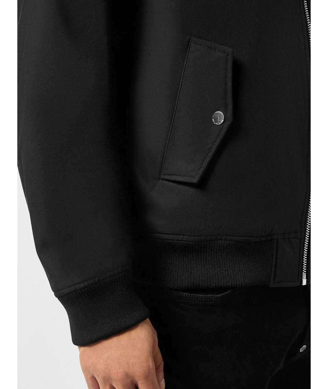 PHILIPP PLEIN Черная полиэстеровая куртка, фото 4