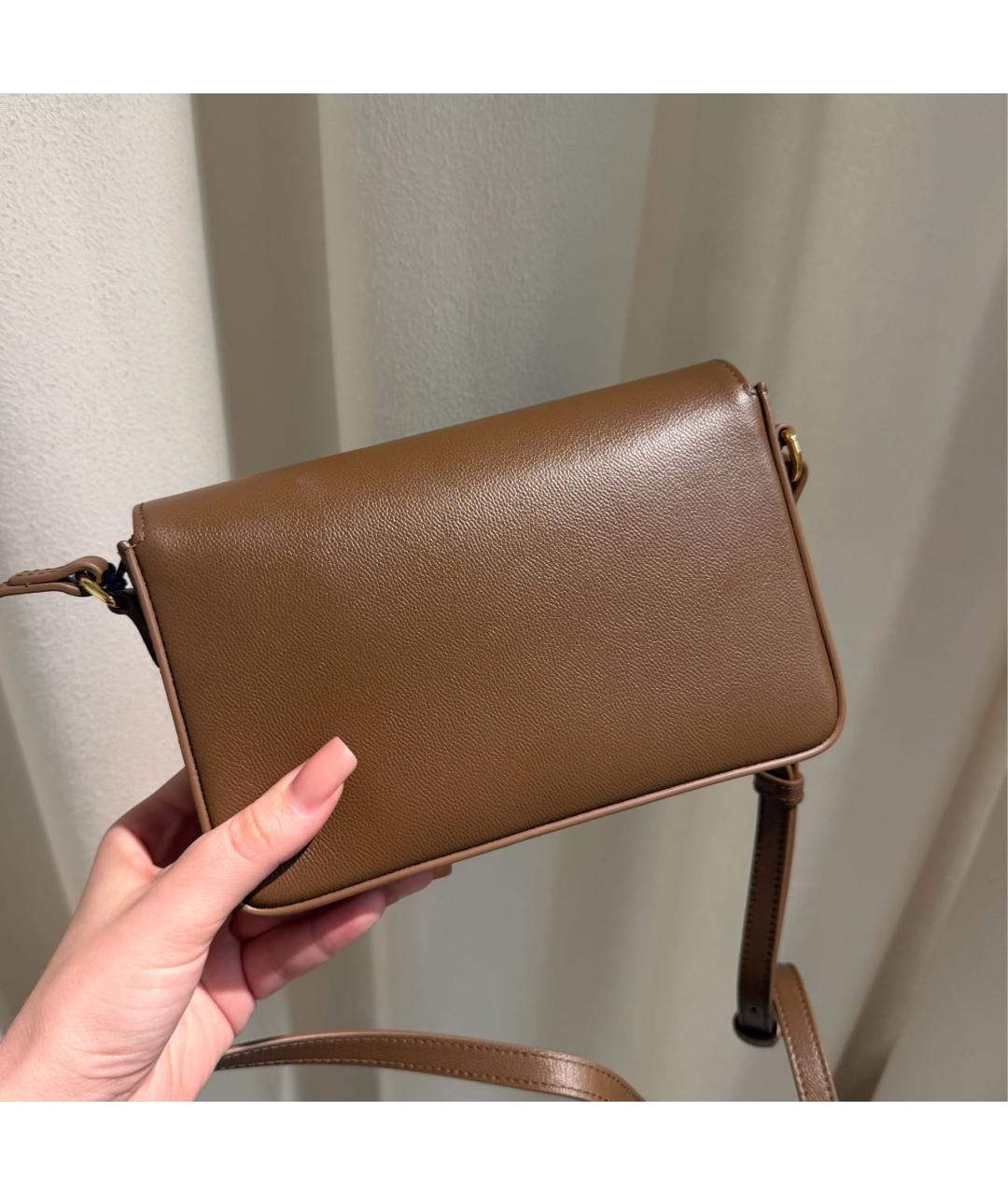 BURBERRY Коричневая кожаная сумка через плечо, фото 3