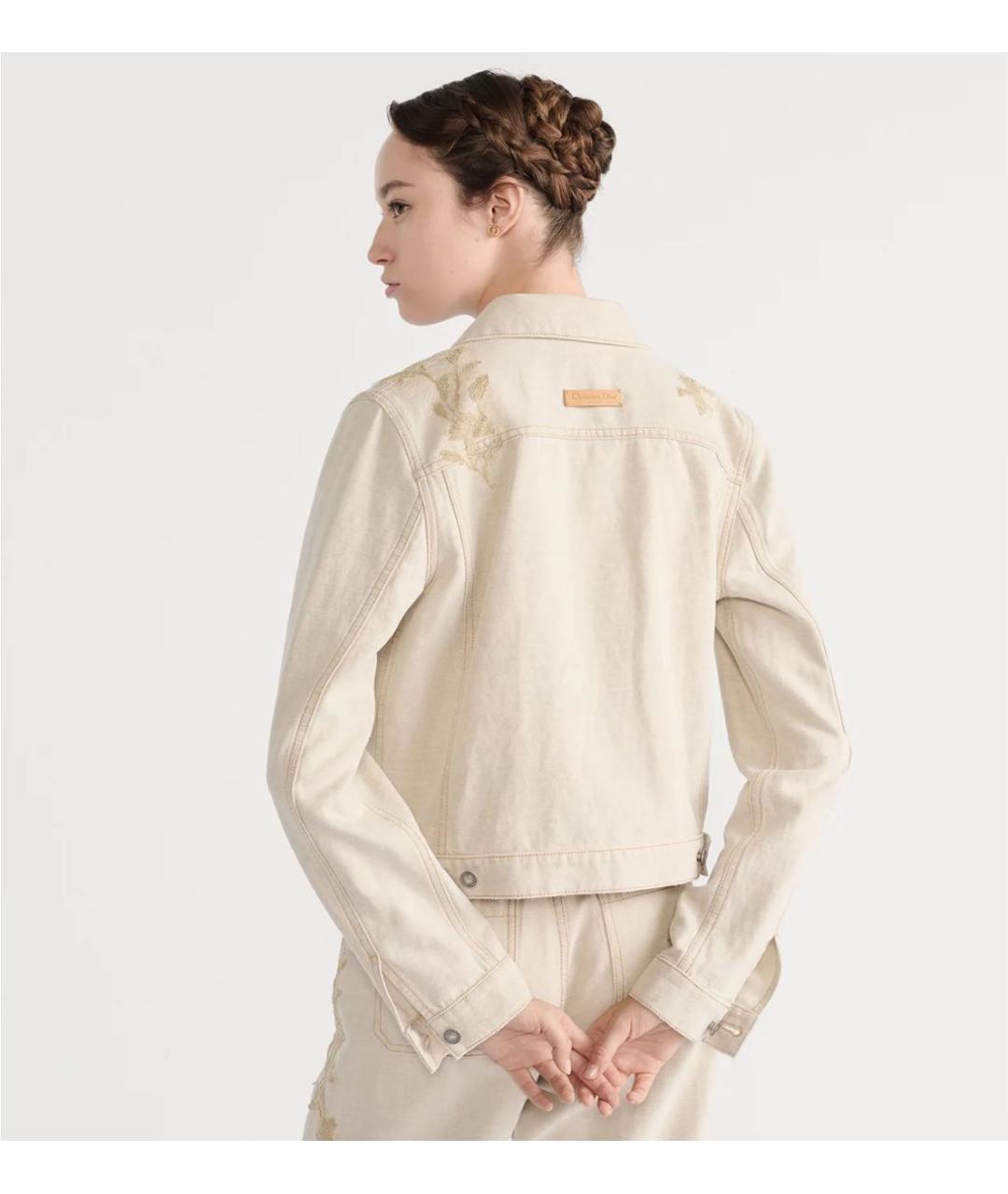 CHRISTIAN DIOR Бежевая хлопковая куртка, фото 3