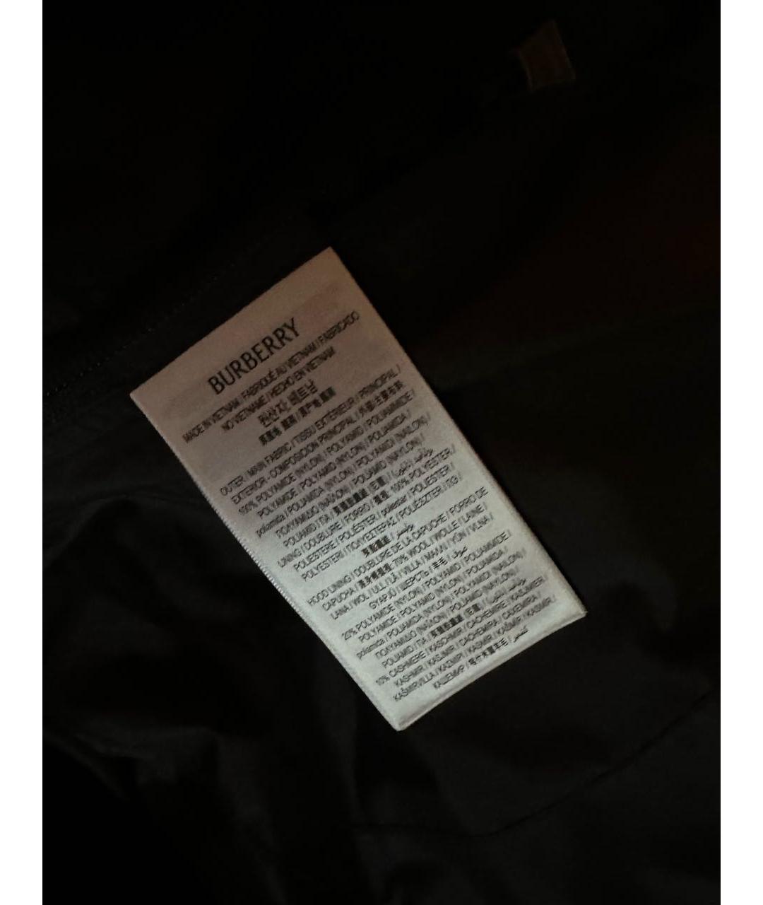 BURBERRY Черный полиэстеровый пуховик, фото 5