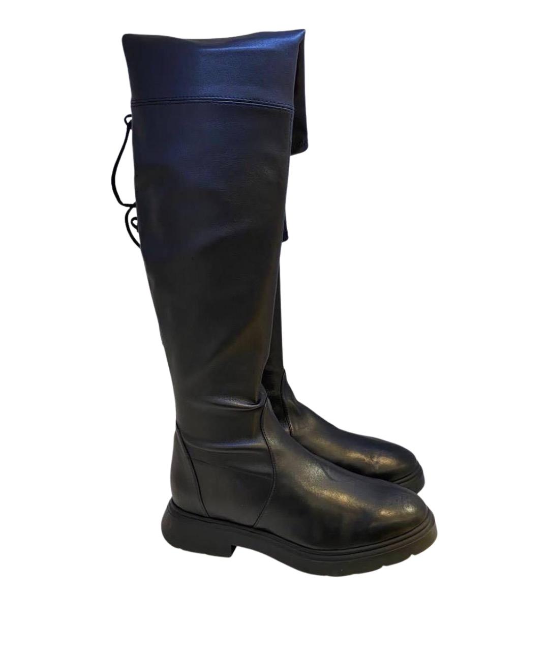 STUART WEITZMAN Черные кожаные сапоги, фото 1