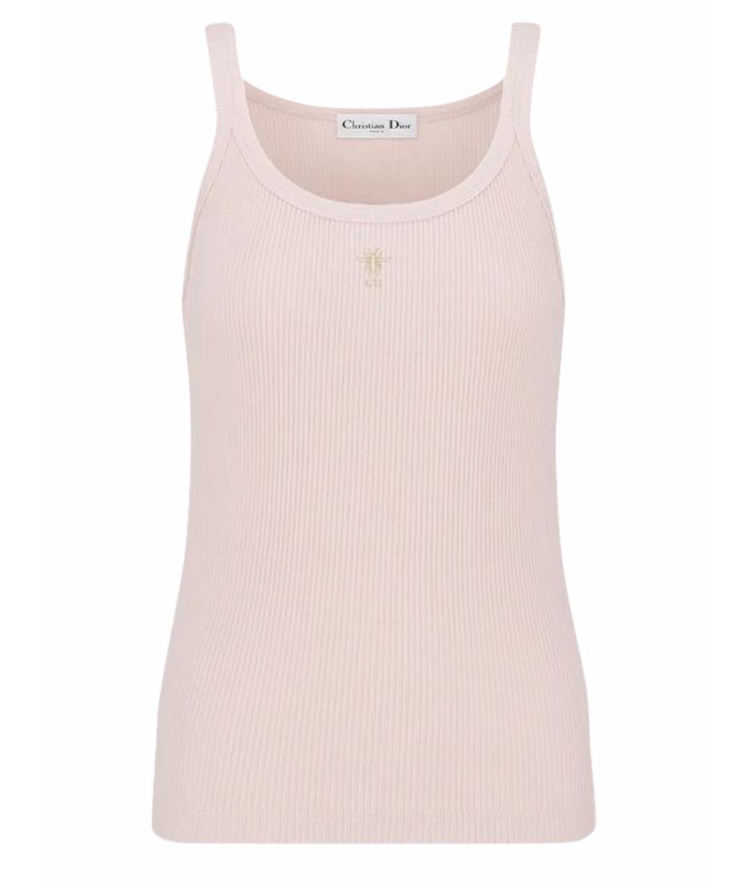 CHRISTIAN DIOR Розовая хлопковая майка, фото 1