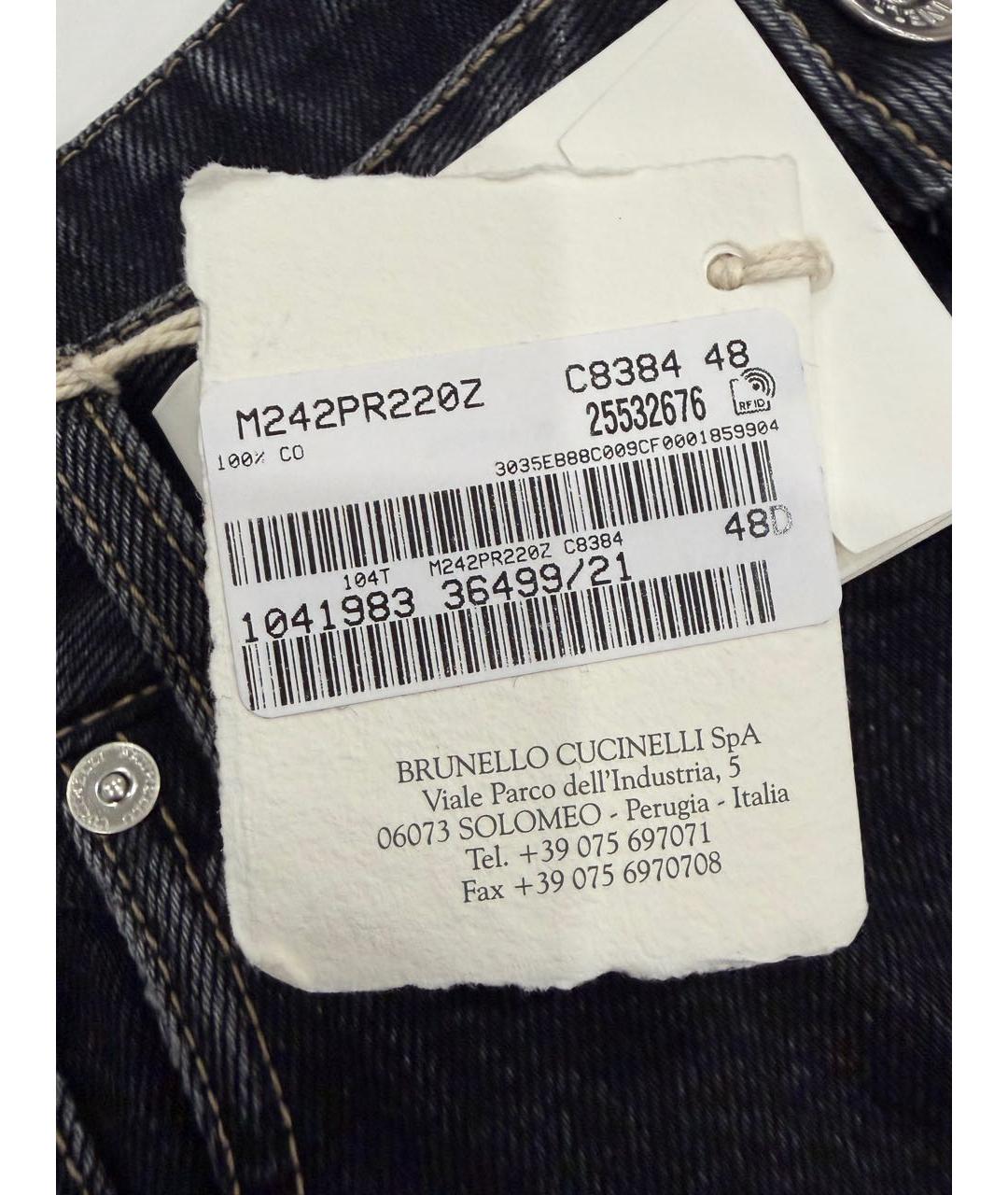 BRUNELLO CUCINELLI Черные хлопковые джинсы, фото 3