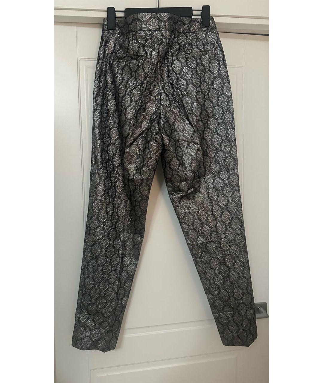 STELLA MCCARTNEY Серебряные шелковые брюки узкие, фото 2