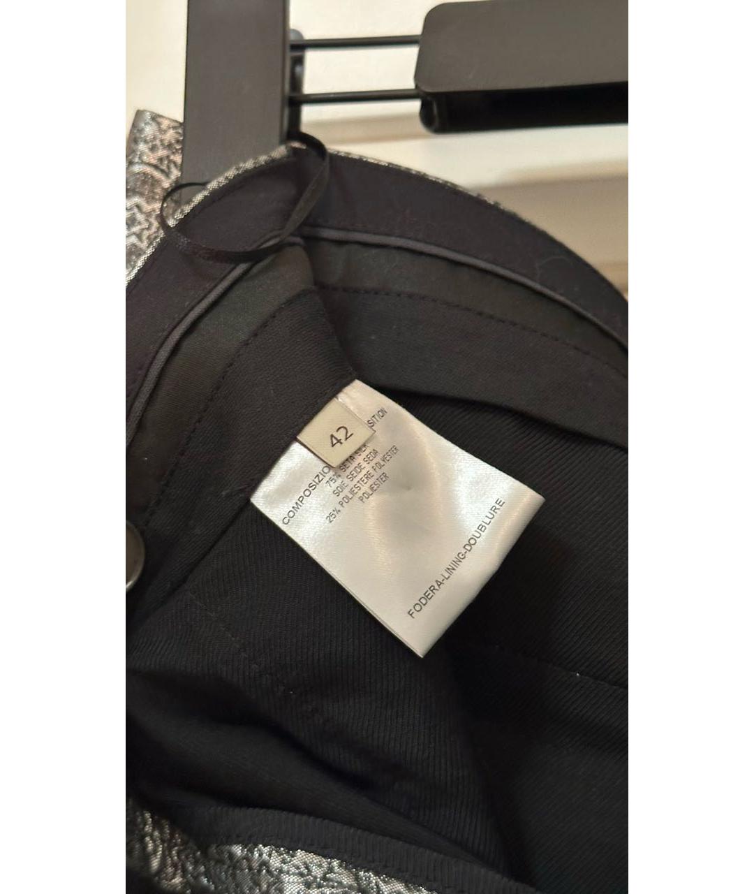 STELLA MCCARTNEY Серебряные шелковые брюки узкие, фото 4