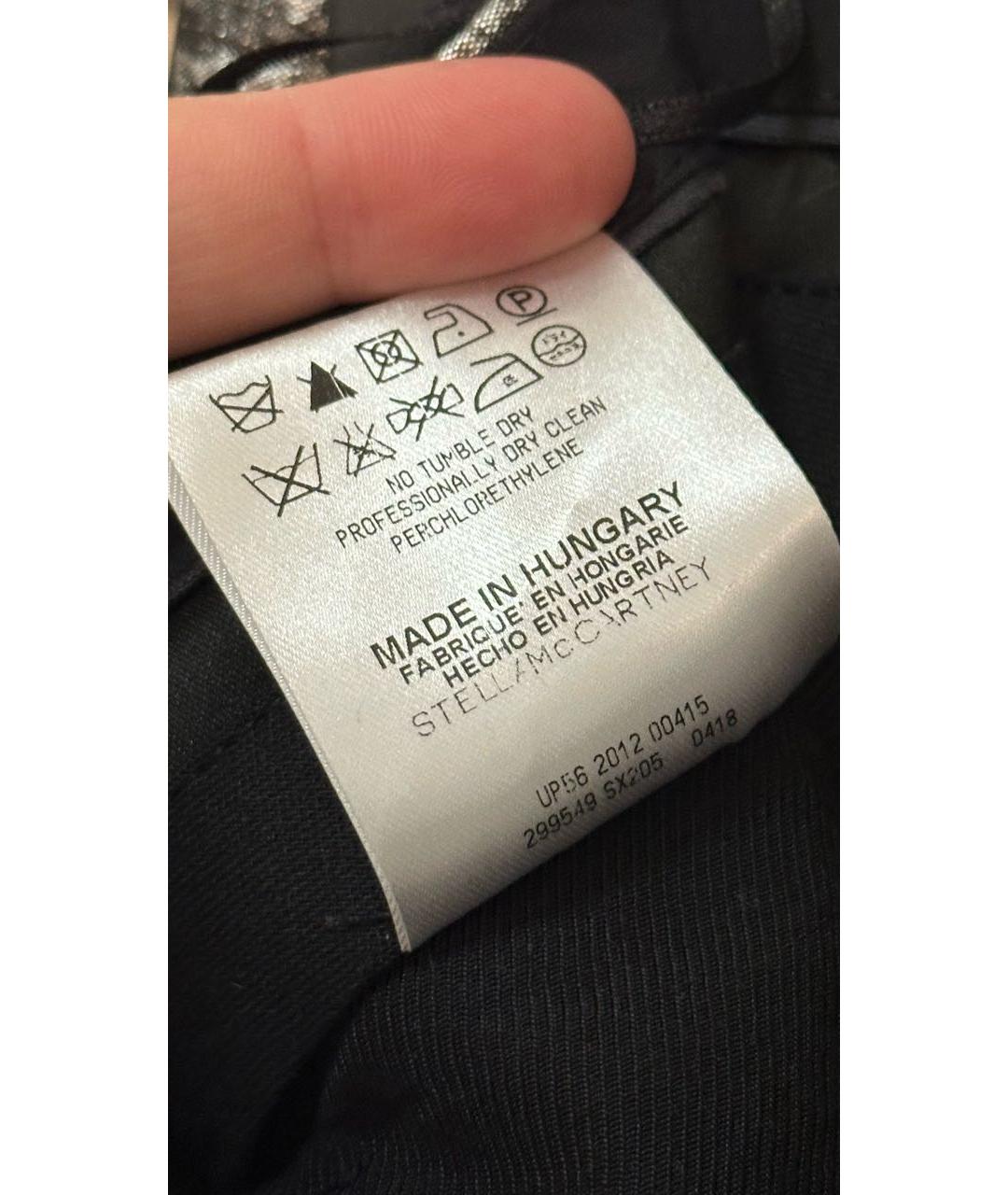 STELLA MCCARTNEY Серебряные шелковые брюки узкие, фото 5