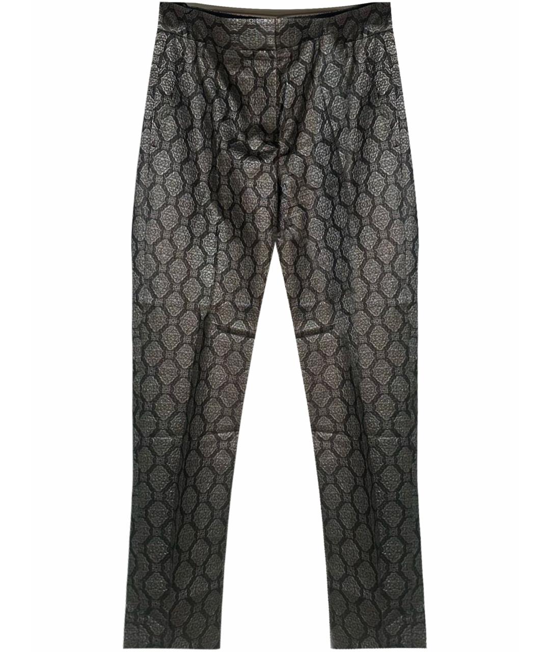 STELLA MCCARTNEY Серебряные шелковые брюки узкие, фото 1