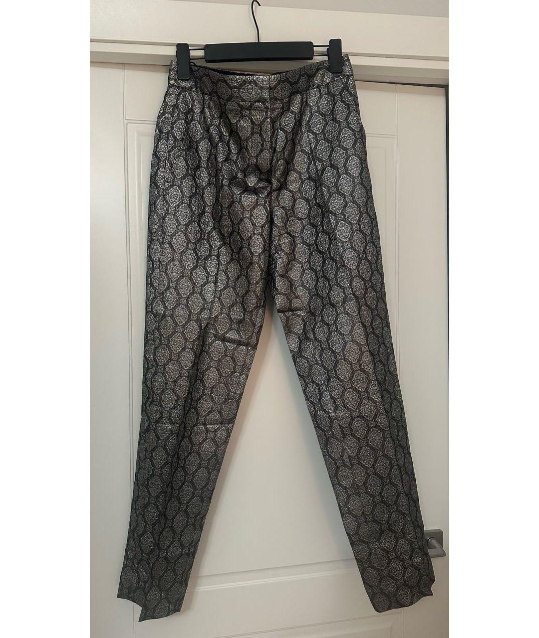 STELLA MCCARTNEY Серебряные шелковые брюки узкие, фото 7