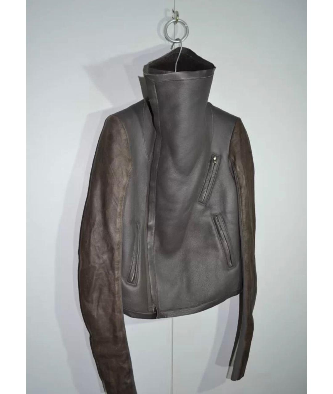 RICK OWENS Коричневая кожаная дубленка, фото 2