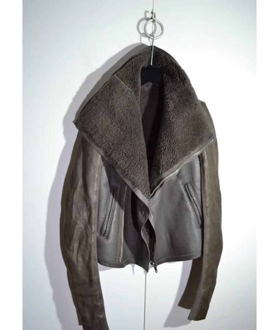 RICK OWENS Коричневая кожаная дубленка, фото 3