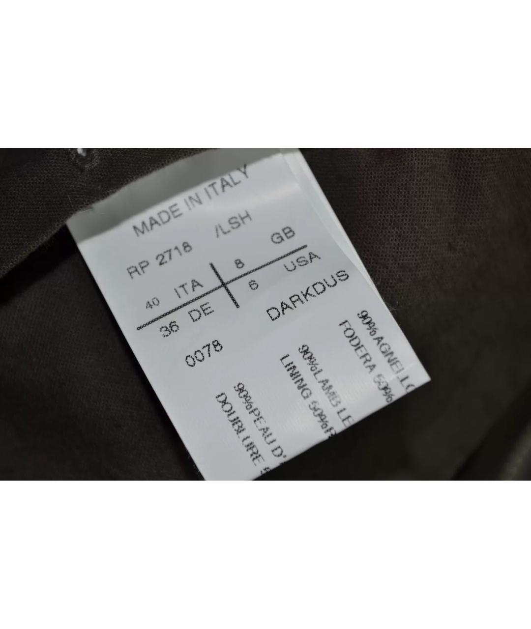 RICK OWENS Коричневая кожаная дубленка, фото 5