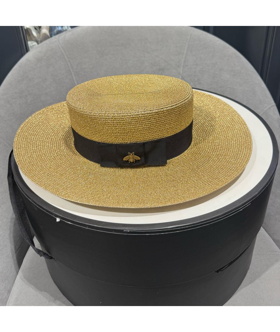 GUCCI Золотая синтетическая шляпа, фото 6