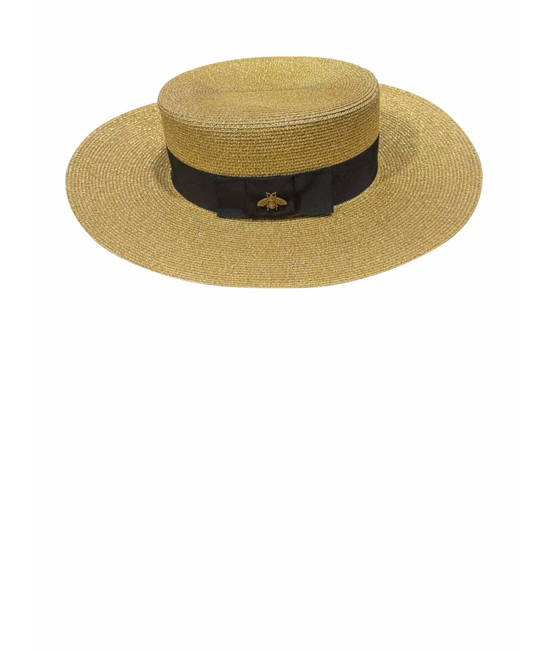 GUCCI Золотая синтетическая шляпа, фото 1