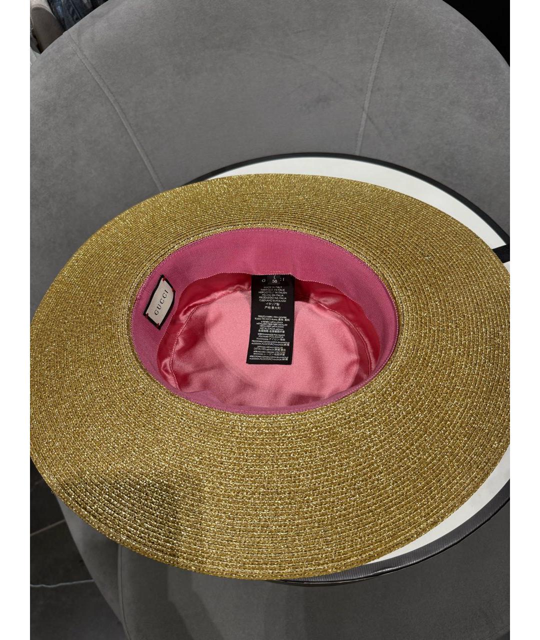 GUCCI Золотая синтетическая шляпа, фото 4