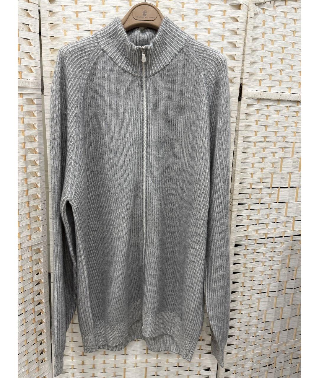 BRUNELLO CUCINELLI Серый кашемировый кардиган, фото 4