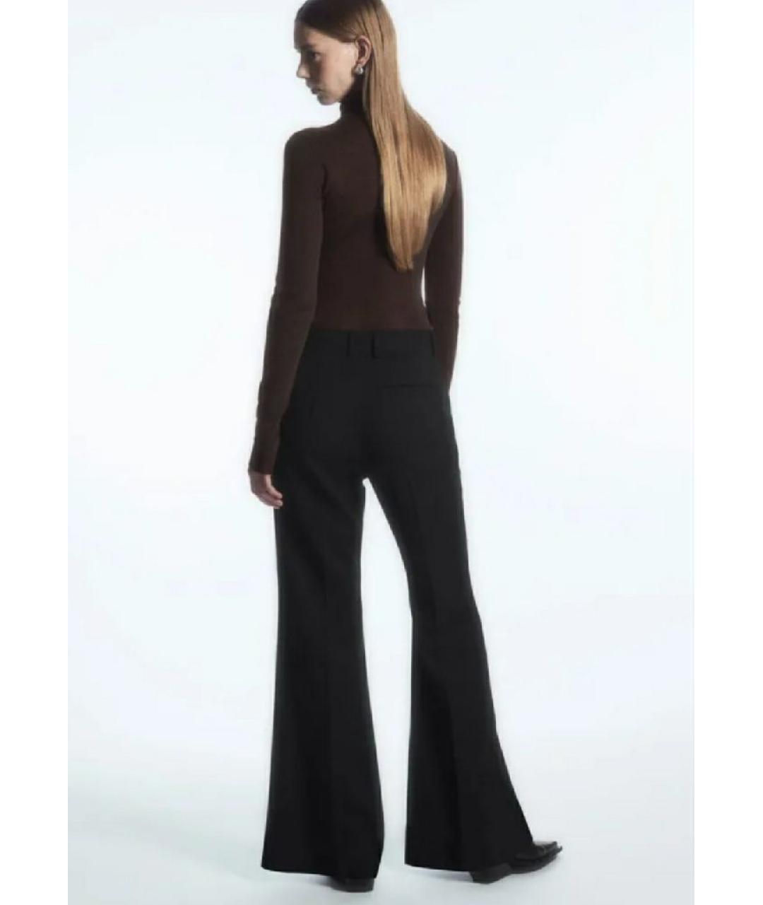 COS Черные шерстяные брюки широкие, фото 3