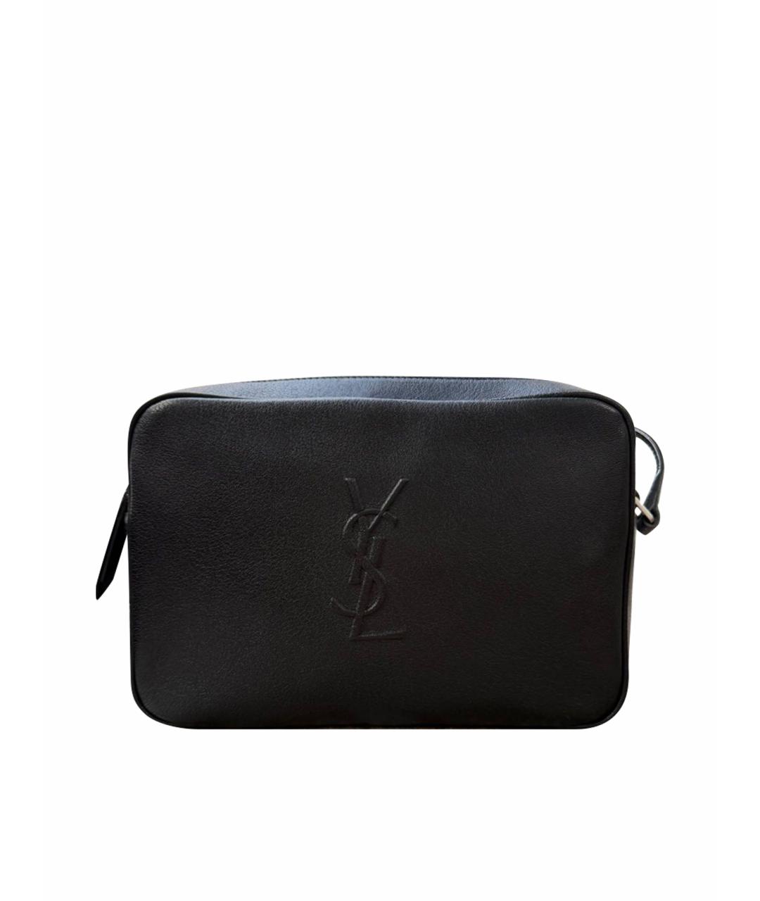 SAINT LAURENT Черная кожаная сумка через плечо, фото 1