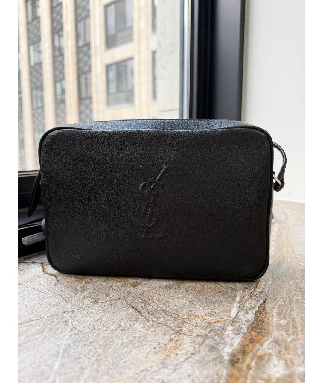 SAINT LAURENT Черная кожаная сумка через плечо, фото 8