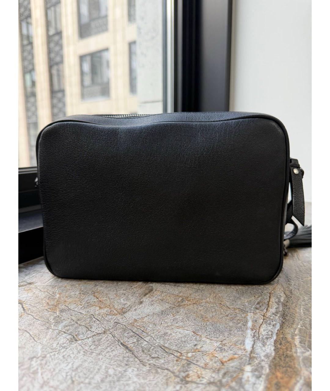 SAINT LAURENT Черная кожаная сумка через плечо, фото 3