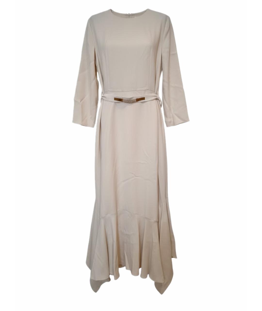 HERMES Бежевое вискозное платье, фото 1