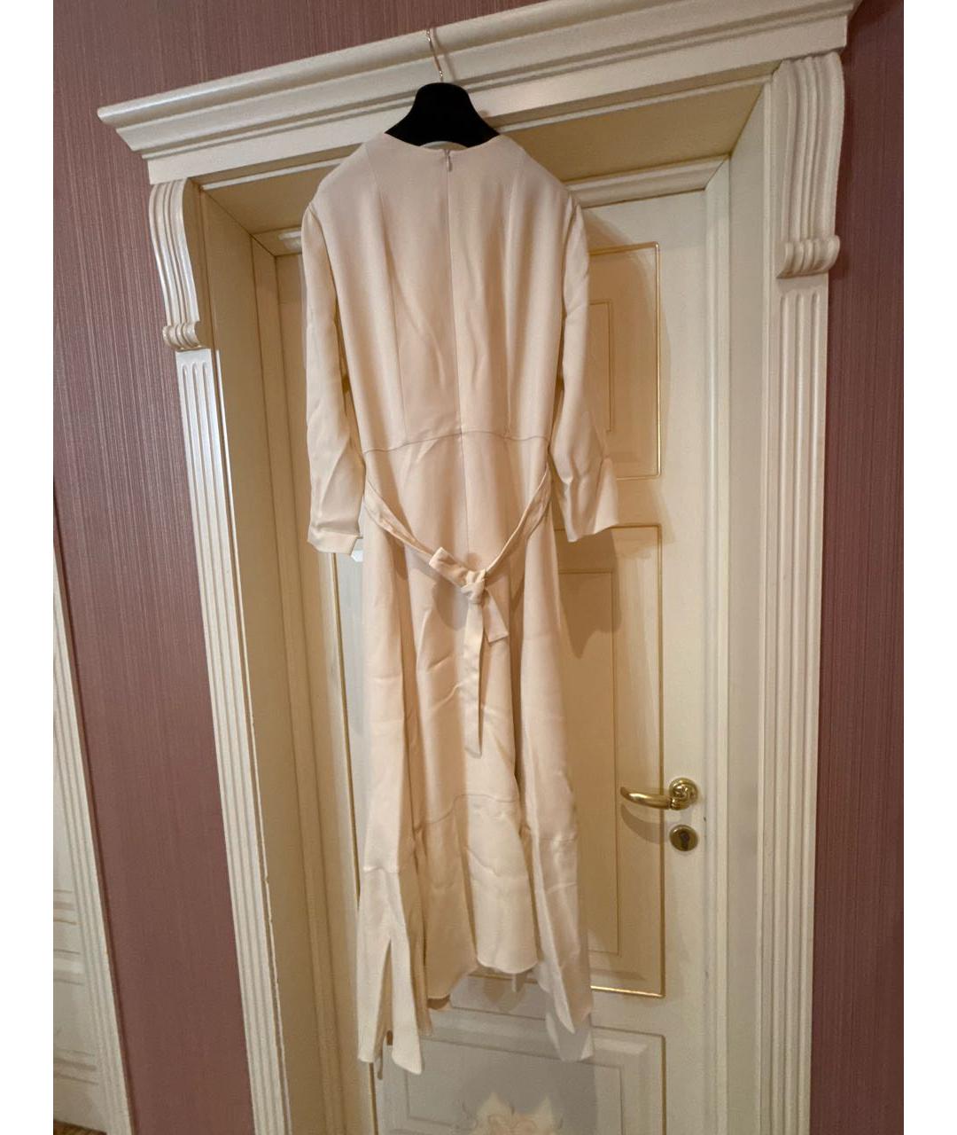 HERMES Бежевое вискозное платье, фото 2