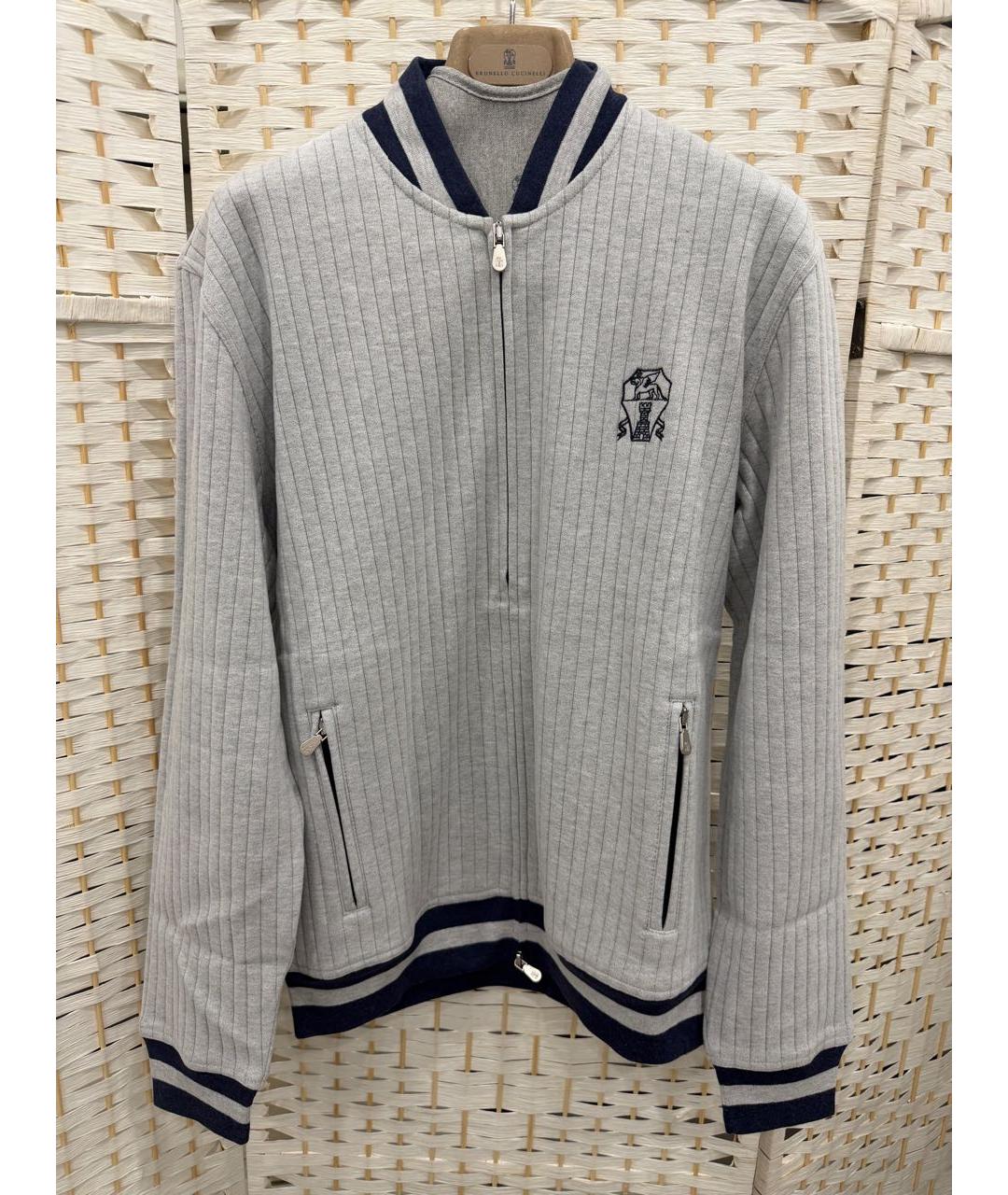 BRUNELLO CUCINELLI Серый хлопковый кардиган, фото 4