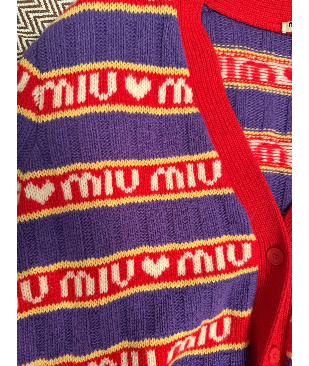 MIU MIU Красный шерстяной кардиган, фото 6