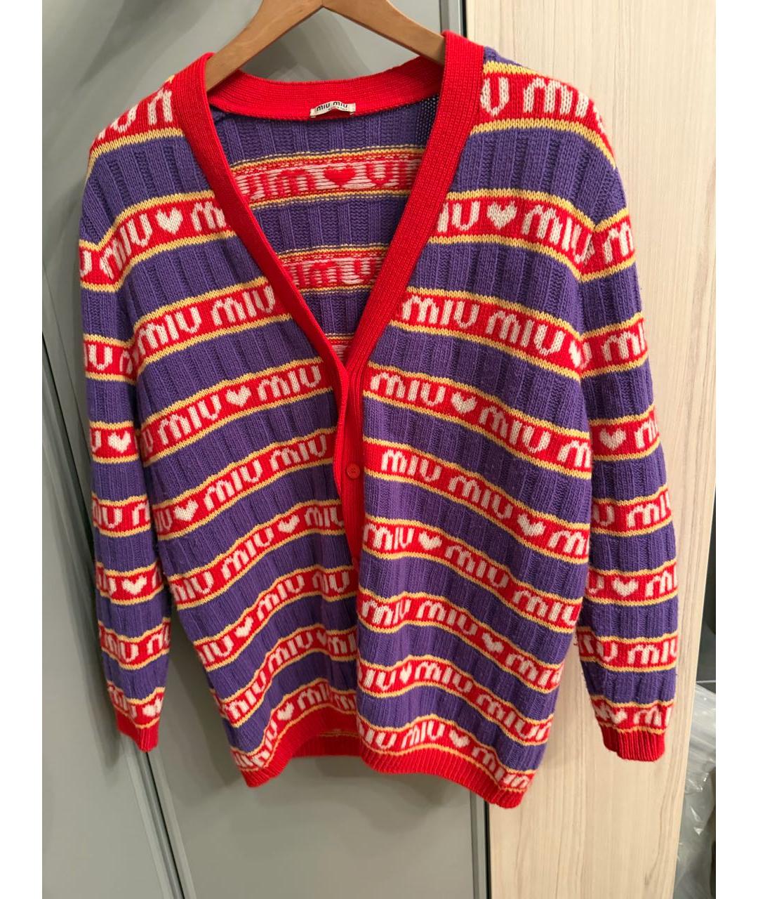 MIU MIU Красный шерстяной кардиган, фото 7