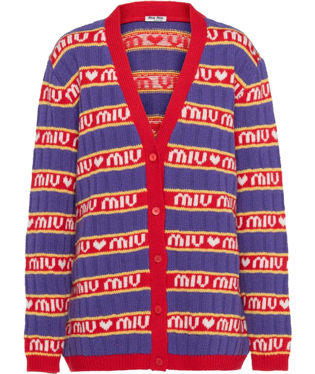 MIU MIU Красный шерстяной кардиган, фото 1