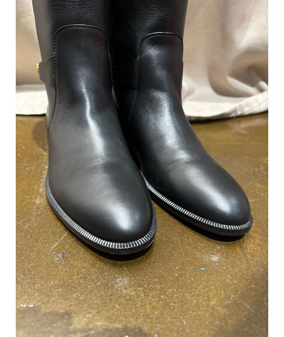 CHRISTIAN DIOR Черные кожаные сапоги, фото 3