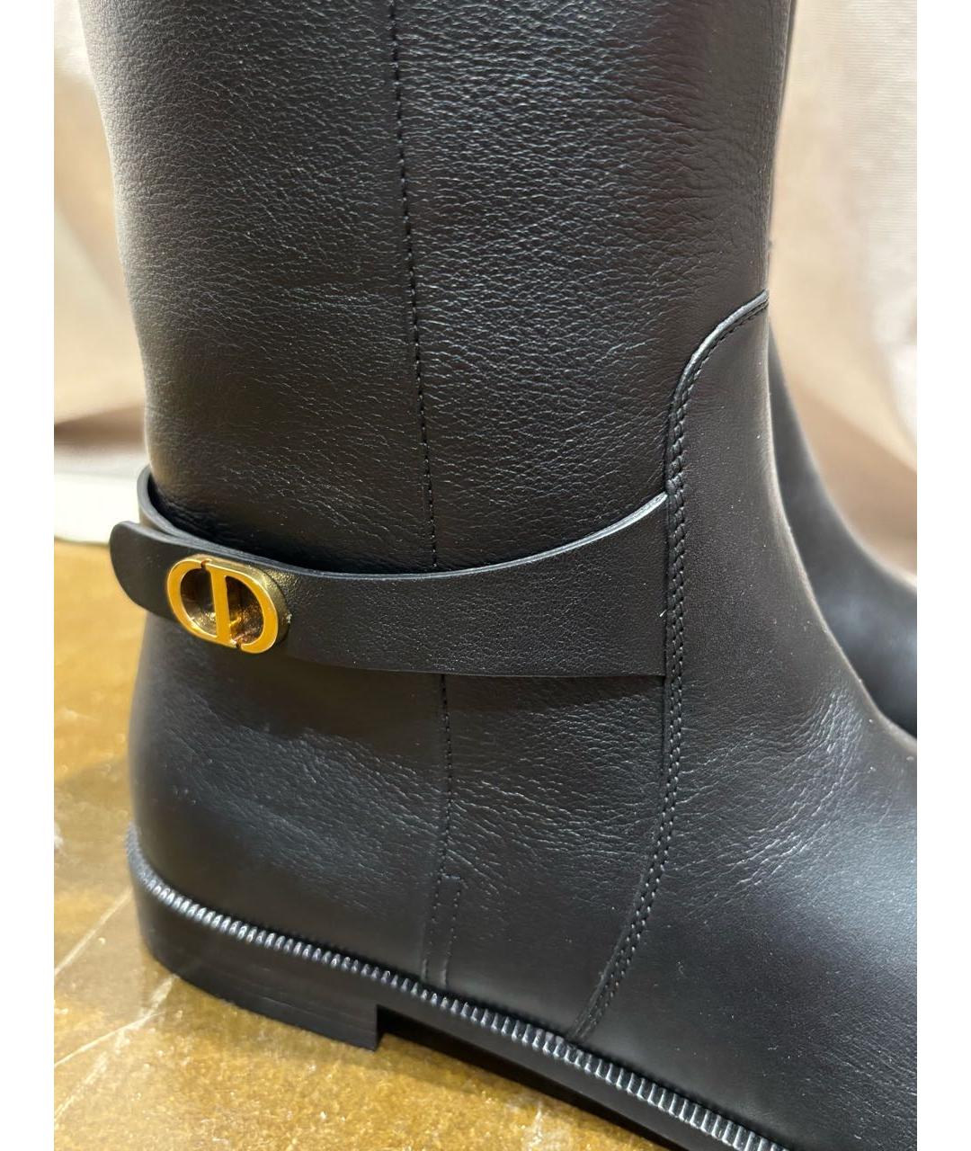 CHRISTIAN DIOR Черные кожаные сапоги, фото 6