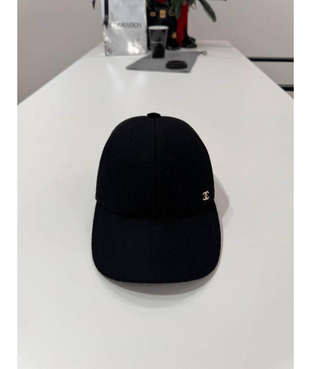CHANEL Черная кашемировая кепка, фото 3