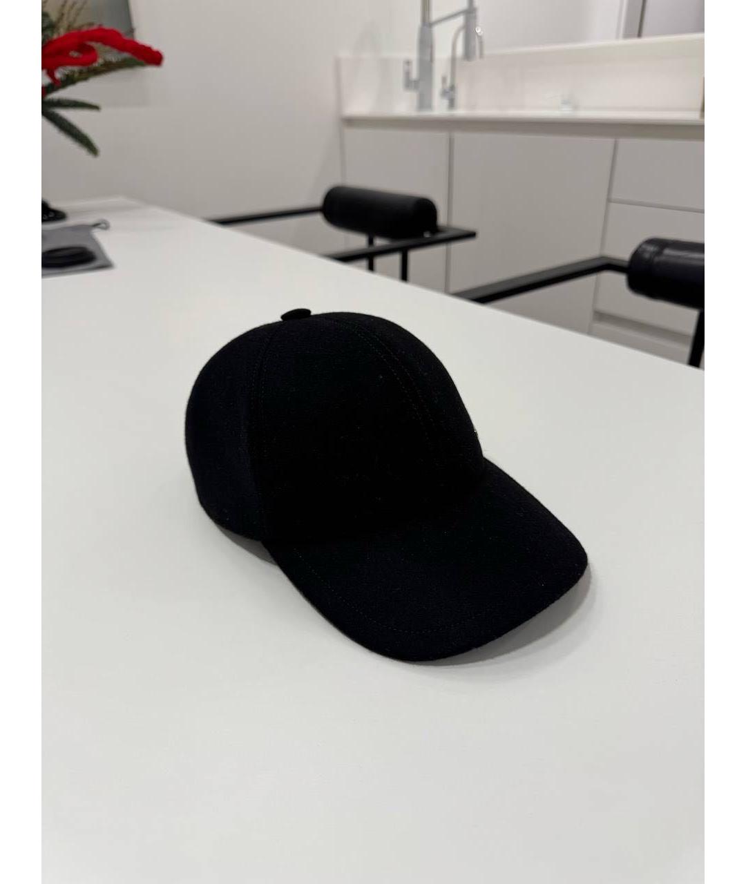 CHANEL Черная кашемировая кепка, фото 4