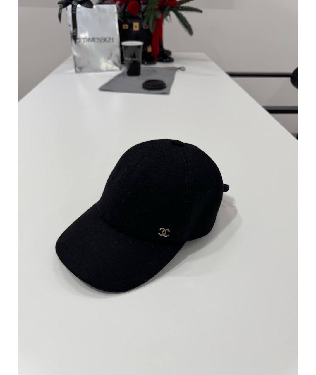 CHANEL Черная кашемировая кепка, фото 2