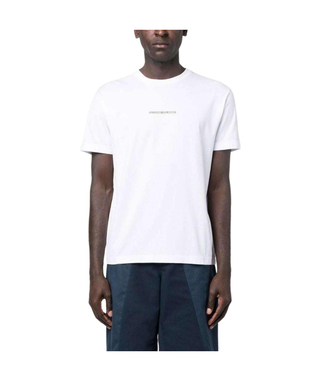 STONE ISLAND Белая хлопковая футболка, фото 3