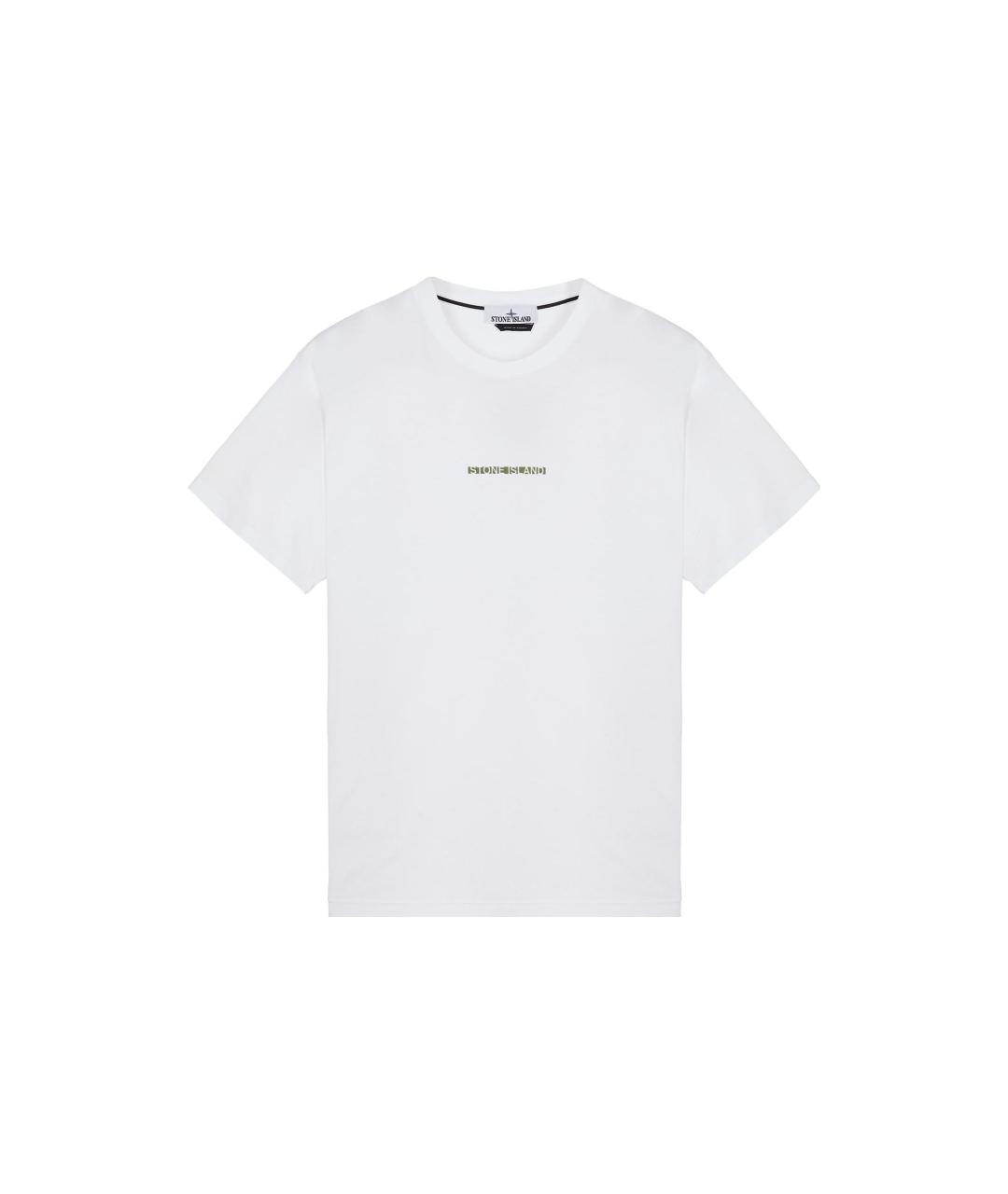 STONE ISLAND Белая хлопковая футболка, фото 1